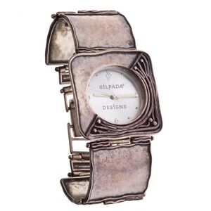 Vintage Silpada Sterling Silver Chunky Wide Link Bracelet Watch 7"